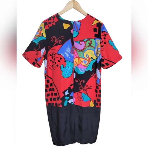 Vintage Just In Thyme 80's Abstract Pop Culture Print Dress Size 8 - Picture 5 of 8